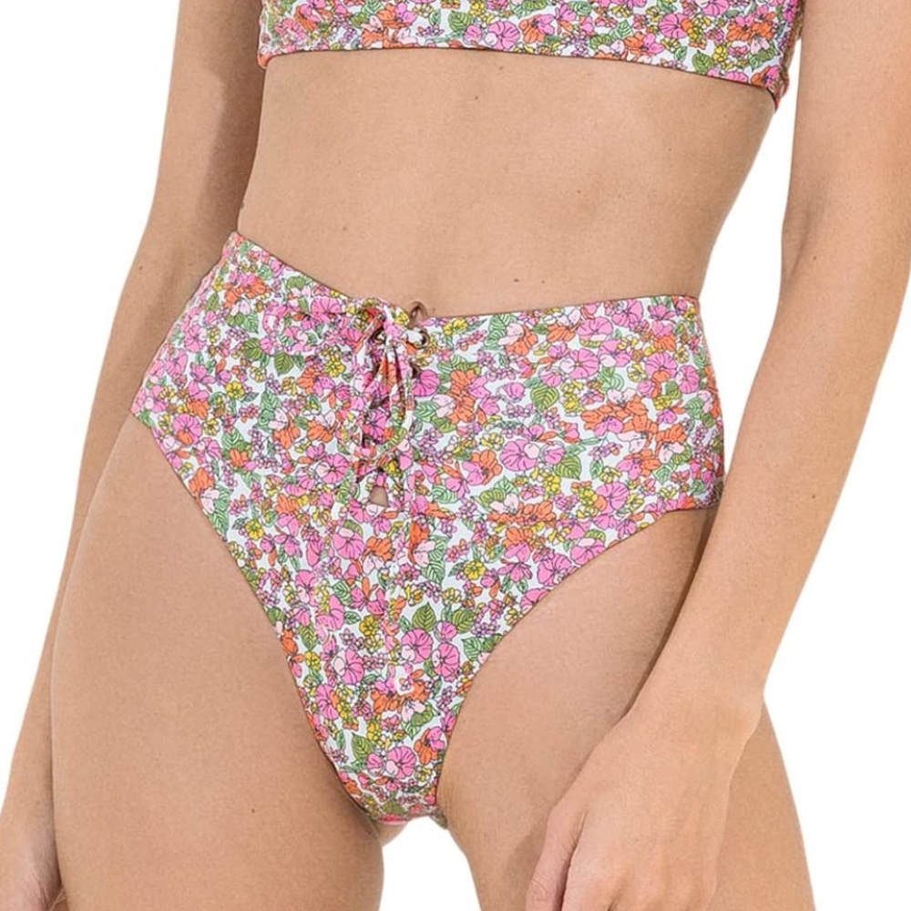 Maaji Petite Pompom Applause High Rise reversible bikini bottom M